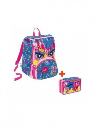 SJ Gang Schoolpack Facce Zaino pi Astuccio 3 zip - SEV6C2002024-300 | Futurartb2b Ingrosso Giocattoli