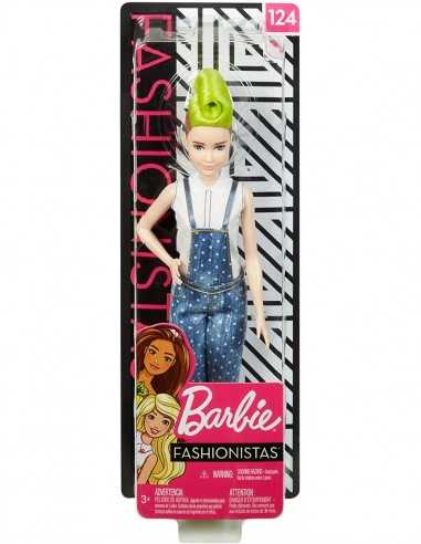 Barbie Fashionistas Bambola con salopette di jeans 124 - TOYFBR37/FXL57 | Futurartb2b Ingrosso Giocattoli