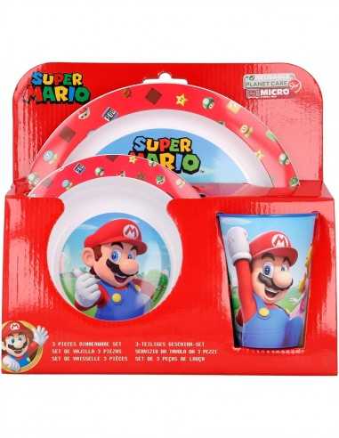 Super Mario - Set Piatti con Bicchiere - RTIST21449 | Futurartb2b Ingrosso Giocattoli