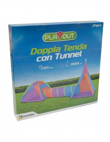 Play Out - Doppia Tenda con tunnel - GIOGGI190156 | Futurartb2b Ingrosso Giocattoli