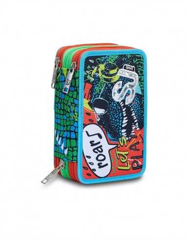 SJ Gang Astuccio 3 zip Animal da sj boy T-rex - SEV3C2012137-519 | Futurartb2b Ingrosso Giocattoli