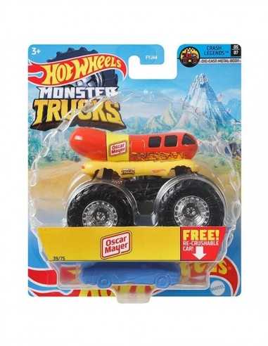 Hot Wheels Monster Trucks Oscar Mayer con auto - TOYFYJ44/GWJ93 | Futurartb2b Ingrosso Giocattoli