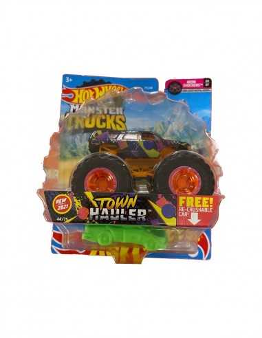 Hot Wheels Monster Trucks Town Hauler con auto - TOYFYJ44/GTH86 | Futurartb2b Ingrosso Giocattoli