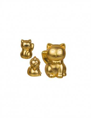 Salvadanaio Gatto portafortuna dorato Maneki Neko - OTB78/4153 | Futurartb2b Ingrosso Giocattoli