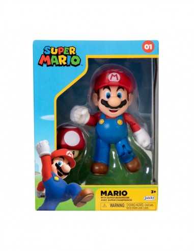 Super Mario 10 cm - Mario con Fungo rosso - OLD40604 | Futurartb2b Ingrosso Giocattoli