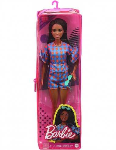 Barbie Fashionistas con vestito azzurro a cuori 172 - TOYFBR37/GRB63 | Futurartb2b Ingrosso Giocattoli