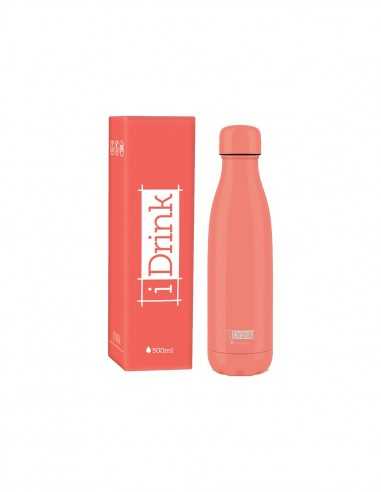 I Drink - Borraccia termica in acciaio colore corallo 500 ml - TOTID0405 | Futurartb2b Ingrosso Giocattoli