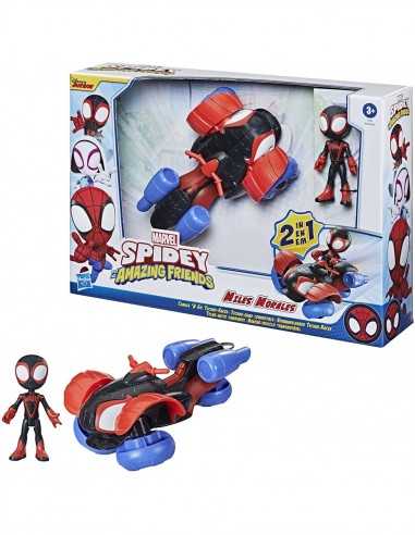 Spidey Miles Morales Techno Racer - Veicolo convertibile 2 in 1 - HASF1463/F1945 | Futurartb2b Ingrosso Giocattoli