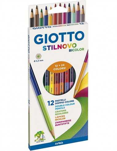 Giotto confezione pastelli Stilnovo bicolor - 12 pezzi - ARVF256900 | Futurartb2b Ingrosso Giocattoli