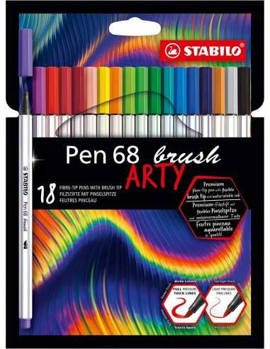 Confezione da 18 pennarelli brush 68 Arty - ARV1068631 | Futurartb2b Ingrosso Giocattoli