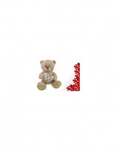 Peluche Orso con cuore e scritta Ti amo - 25 cm - 4MFGF68157 | Futurartb2b Ingrosso Giocattoli