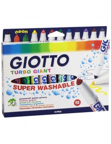 Giotto Turbo GIant 12 pennarelli lavabili - FIL432000 | Futurartb2b Ingrosso Giocattoli