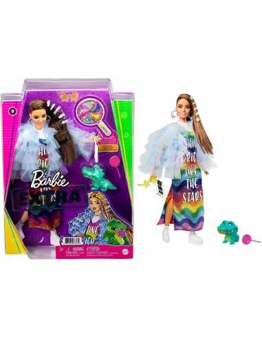 Barbie Extra - bambola castana con vestito arcobaleno - TOYGRN27/GYJ78 | Futurartb2b Ingrosso Giocattoli