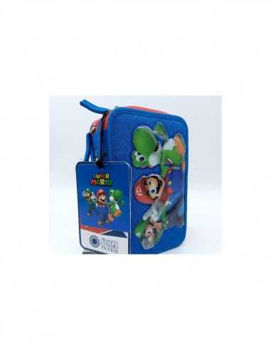 Astuccio organizzato Super Mario 3 zip colore blu 22-23 - PAN67533 | Futurartb2b Ingrosso Giocattoli