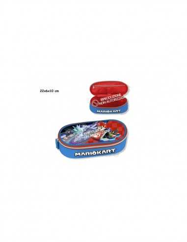 Astuccio ovale Super Mario Kart blu e rosso 22-23 - PAN67624 | Futurartb2b Ingrosso Giocattoli