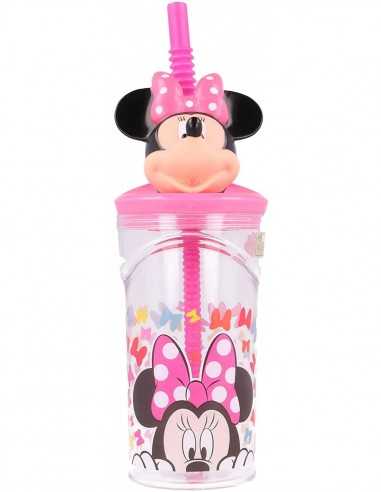 Bicchiere Minnie in 3D con cannuccia - RTIST51166 | Futurartb2b Ingrosso Giocattoli