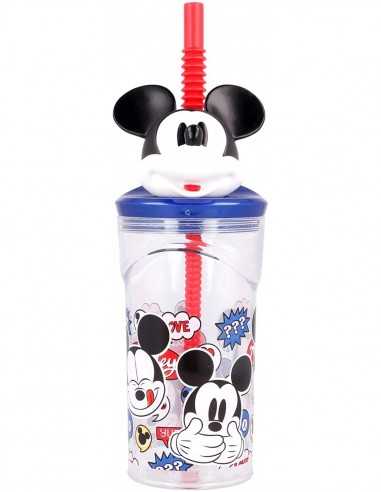 Bicchiere Mickey Mouse in 3D con cannuccia - RTIST50166 | Futurartb2b Ingrosso Giocattoli