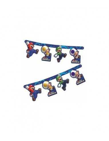 Festone a bandierine Super Mario Bros CMG189278 - 2224856250008 | Futurartb2b Ingrosso Giocattoli