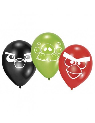 6 palloncini latex angry birds - GPS00773 | Futurartb2b Ingrosso Giocattoli