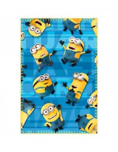 Plaid Minions happy 150x100 centimetri - CER2200001655 | Futurartb2b Ingrosso Giocattoli