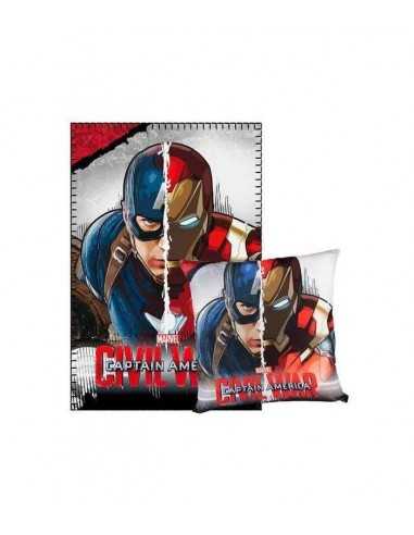 Set Plaid con cuscino Captain America Civil War - CER2200001664 | Futurartb2b Ingrosso Giocattoli