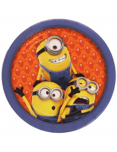 blister 8 minions piatti party 23 centimetri - GIO13484 | Futurartb2b Ingrosso Giocattoli