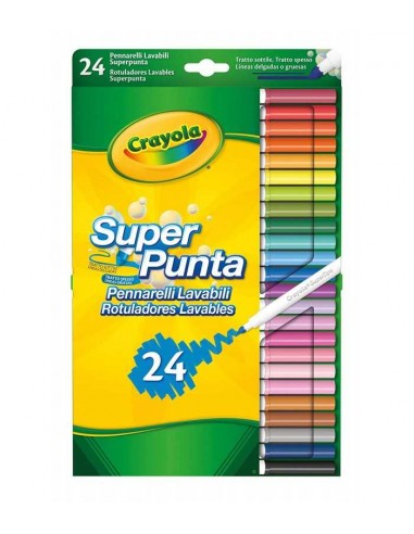 Crayola 24 pennarelli super punta lavabili - 158547 | Futurartb2b Ingrosso Giocattoli