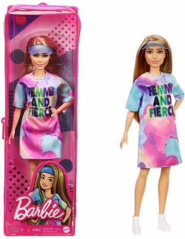 Barbie Fashionistas con vestito multicolore e visiera 159 - TOYFBR37/GRB51 | Futurartb2b Ingrosso Giocattoli