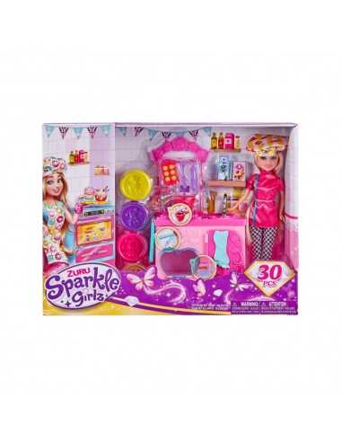 Sparkle girlz cucina playset con bambola 30 accessori - TOY100183 | Futurartb2b Ingrosso Giocattoli