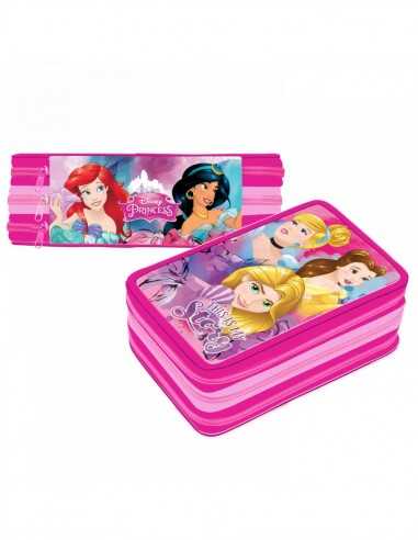 Astuccio 3 zip Disney Princess premium - DIM1004E-1403 | Futurartb2b Ingrosso Giocattoli