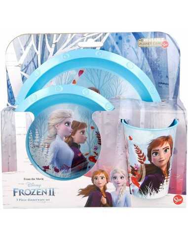 FROZEN SET 3 PZ.MICRO 2 PIATTI + BICCHIER - 4MFZ-RNC102397 | Futurartb2b Ingrosso Giocattoli