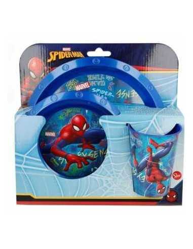 Spider-Man - Set pranzo 3 pezzi - 4MMV-ST37915 | Futurartb2b Ingrosso Giocattoli