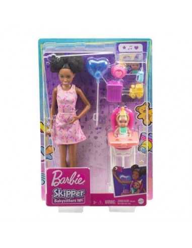 Barbie Babysitter playset bambola mulatta con seggiolone - TOYFHY97/GRP41 | Futurartb2b Ingrosso Giocattoli