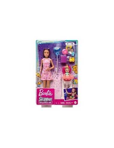 Barbie Babysitter playset bambola con seggiolone - TOYFHY97/GRP40 | Futurartb2b Ingrosso Giocattoli