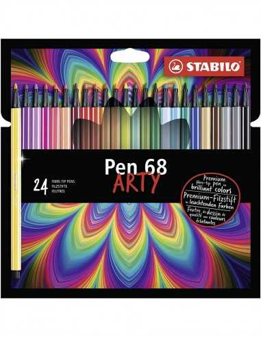 Stabilo Pen 68 Brush Arty - 24 pezzi - ARV1069684 | Futurartb2b Ingrosso Giocattoli