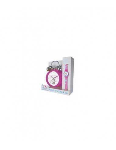 set sveglia con orologio da polso hello kitty - 80556 | Futurartb2b Ingrosso Giocattoli