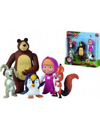 Masha e orso set con 5 mini personaggi - SIM109306100 | Futurartb2b Ingrosso Giocattoli