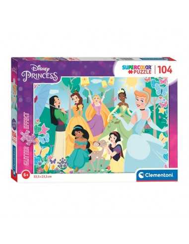 Puzzle effetto glitter 104 pezzi disney principesse - CLE20346 | Futurartb2b Ingrosso Giocattoli