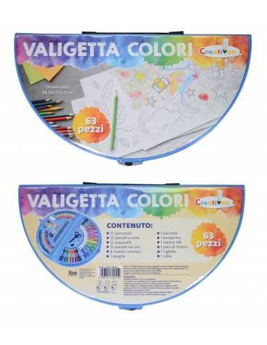 Valigetta colori semiluna piccola 63 pezzi