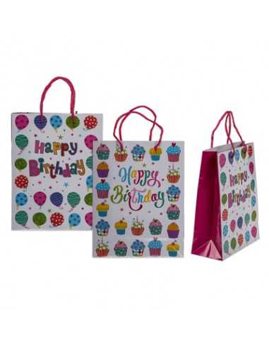 Borsa regalo happy birthday 2 assortimenti - OTB180735 | Futurartb2b Ingrosso Giocattoli