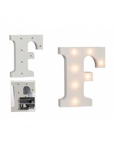 Lettera F in legno illuminata con 7 LED - OTB57/6079 | Futurartb2b Ingrosso Giocattoli