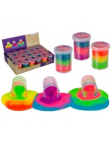 Slime in barattolo neon rainbow 3 colori - OTB12/2052 | Futurartb2b Ingrosso Giocattoli