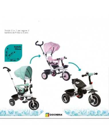 Gio baby triciclo 3 in 1 verde - GIOGGI210032 | Futurartb2b Ingrosso Giocattoli