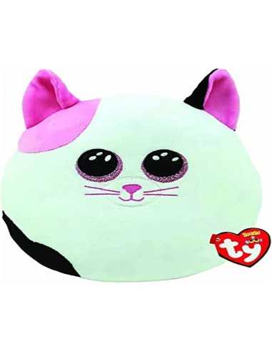 Ty Squishy Beanies - Muffin il Gattino, Morbido Cuscino di Peluche con Occhioni Rosa Glitter - CRAT39222 | Futurartb2b Ingros...