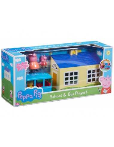 Peppa Pig scuola e bus playset con 3 personaggi - FIC06593 | Futurartb2b Ingrosso Giocattoli