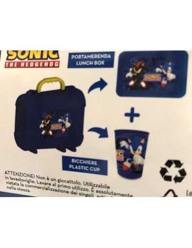 Valigetta Sonic con porta merenda e bicchiere - ROISONIC12 | Futurartb2b Ingrosso Giocattoli