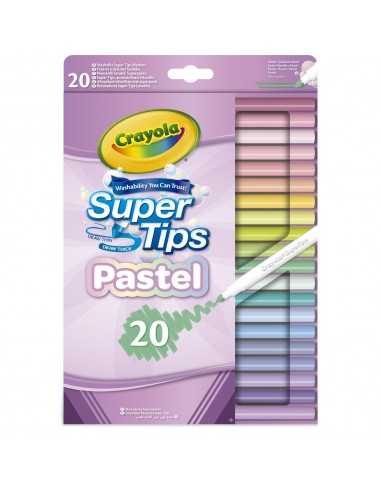 20 pennarelli pastello Crayola super punta lavabili - CRA58-7517 | Futurartb2b Ingrosso Giocattoli