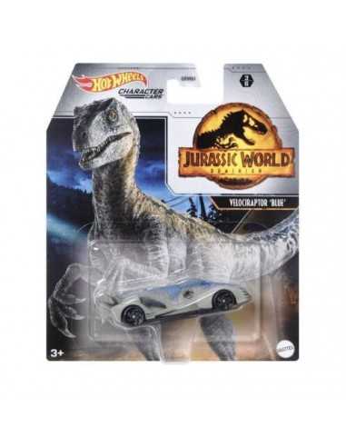 Hot Wheels auto Velociraptor blue Jurassic World - GEBGRM80/GWR52 | Futurartb2b Ingrosso Giocattoli