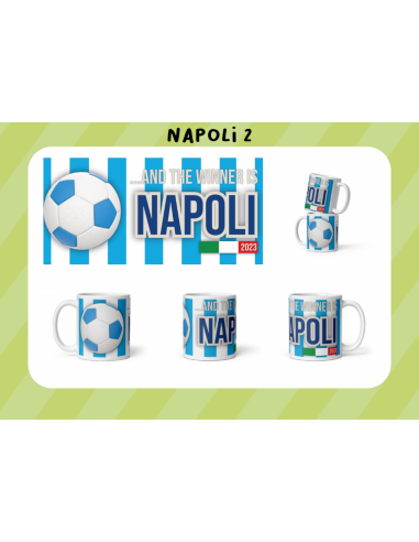 Tazza Napoli bianca e azzurra con pallone - 180828 | Futurartb2b Ingrosso Giocattoli