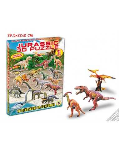 Puzzle 3D dinosauri con 91 pezzi - TEO64415 | Futurartb2b Ingrosso Giocattoli